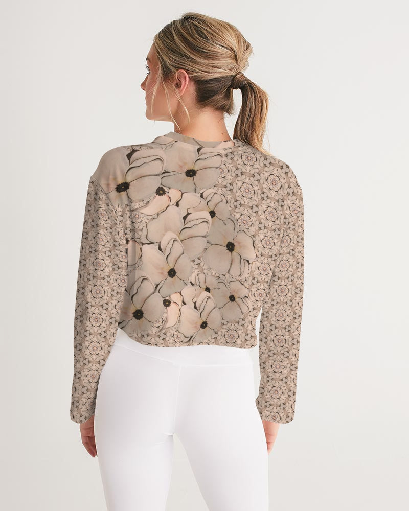 Blossoms Women's All-Over Print Cropped Sweatshirt