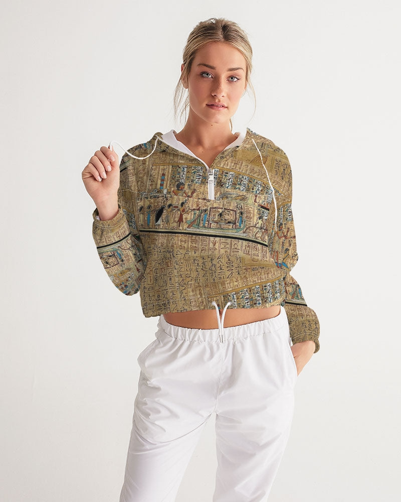 Walk like an Egyptian Women's All-Over Print Cropped Windbreaker