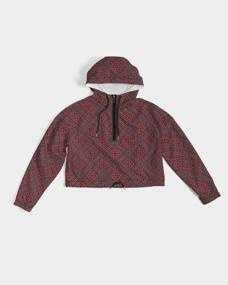Palestinian @ Heart Women's All-Over Print Cropped Windbreaker