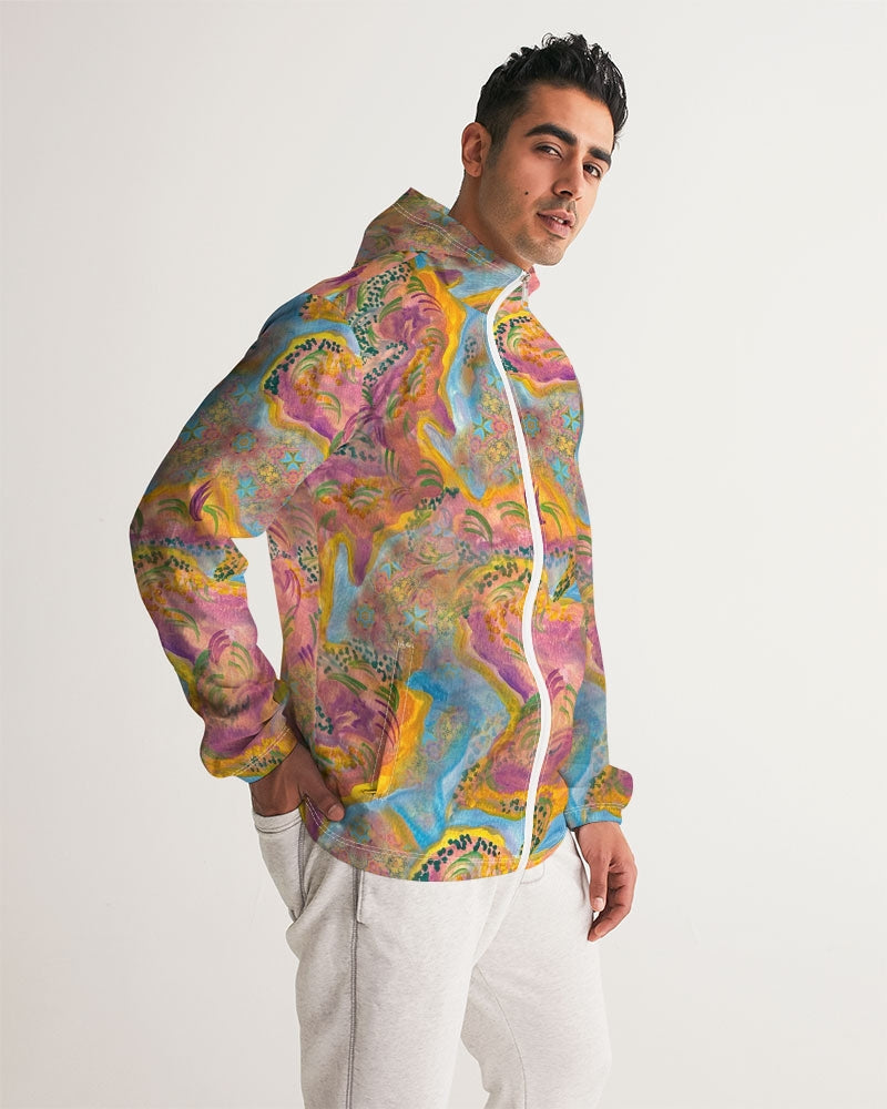 Around the world Men's All-Over Print Windbreaker