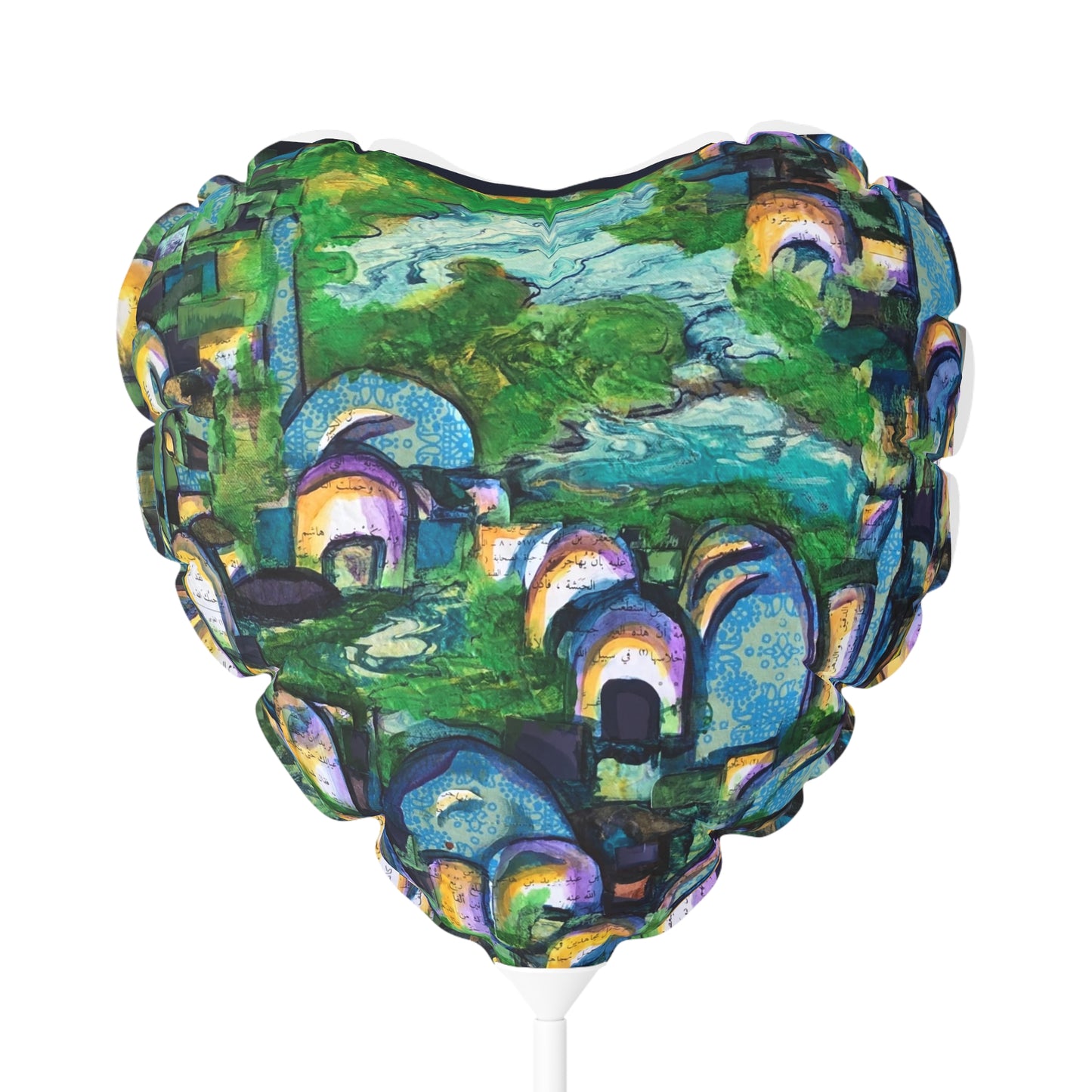 Green Village Balloon (Round and Heart-shaped), 11"