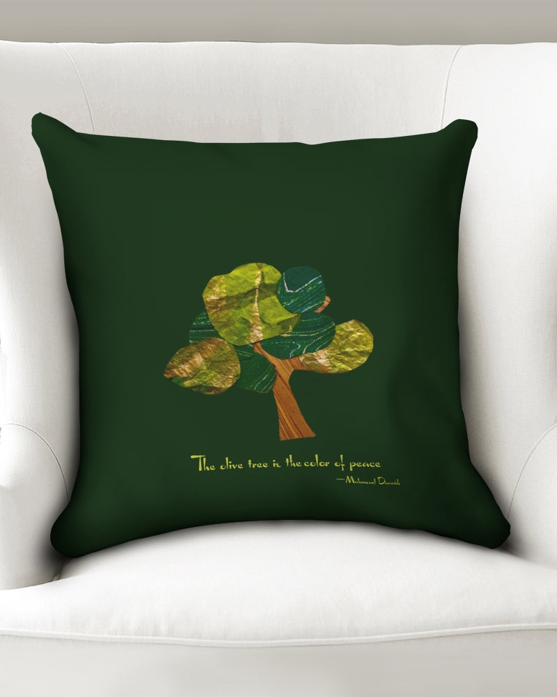The Olive Tree is the Color of Peace T shirt Throw Pillow Case 18"x18"