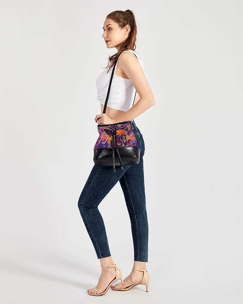 Give Love Mini Drawstring Bucket Bag