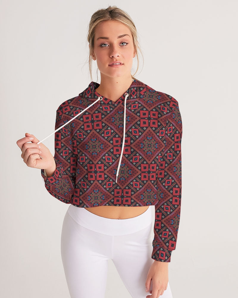 Palestinian @ Heart Women's All-Over Print Cropped Hoodie