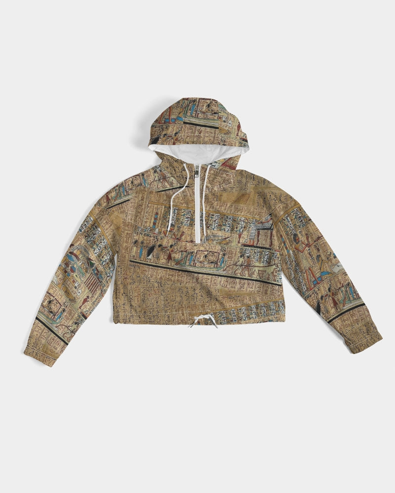 Walk like an Egyptian Women's All-Over Print Cropped Windbreaker