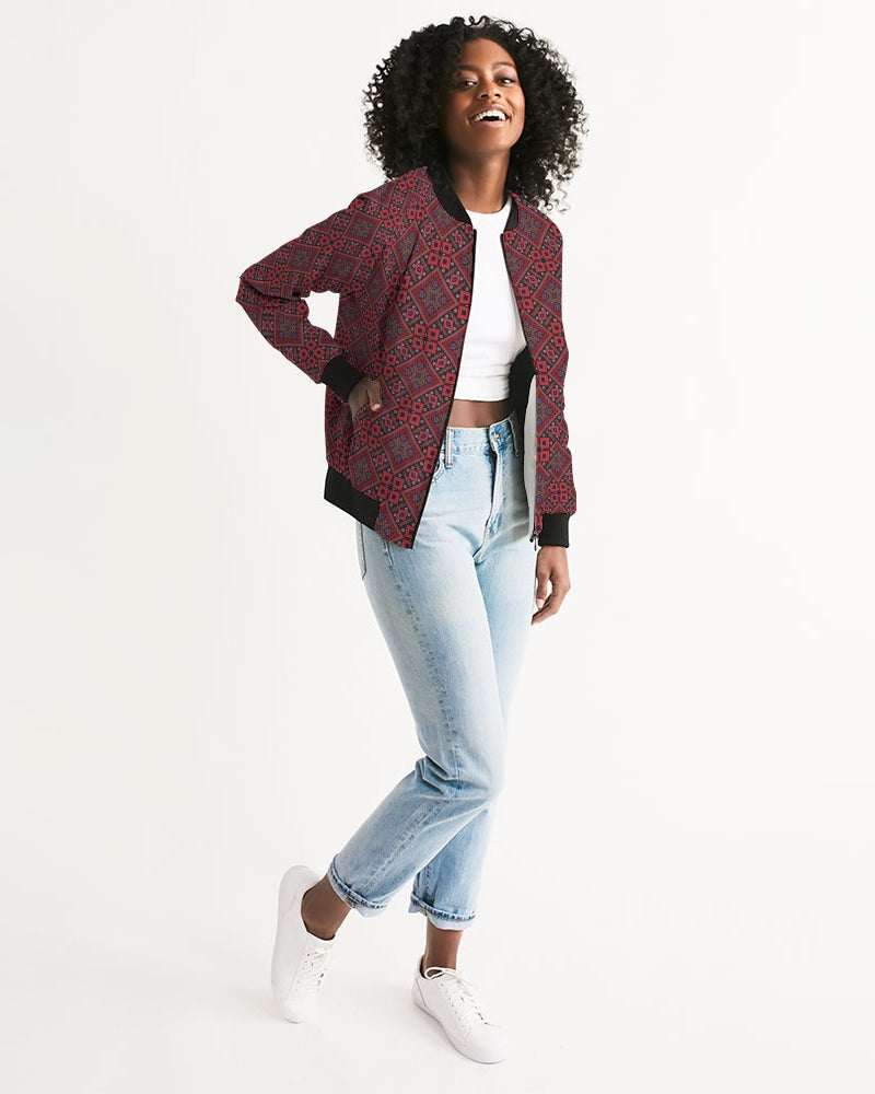 Palestinian @ Heart Women's All-Over Print Bomber Jacket