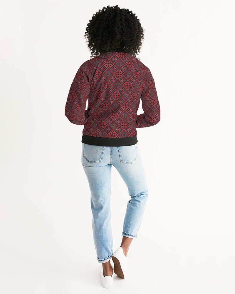 Palestinian @ Heart Women's All-Over Print Bomber Jacket