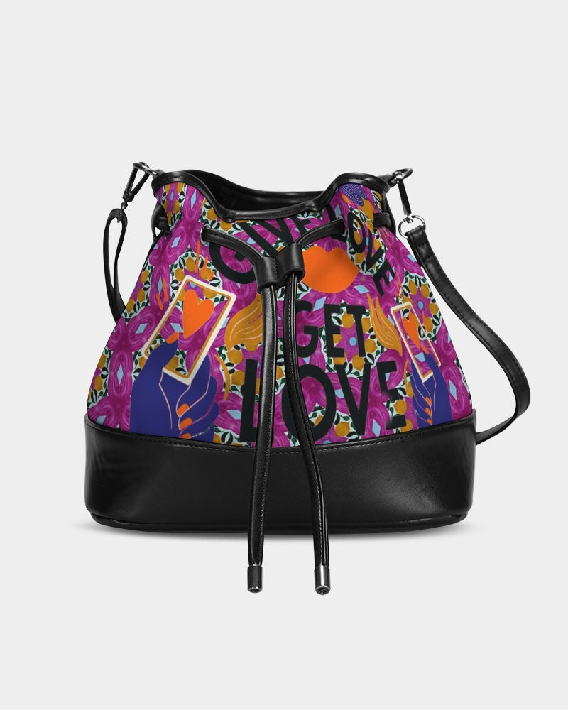 Give Love Mini Drawstring Bucket Bag