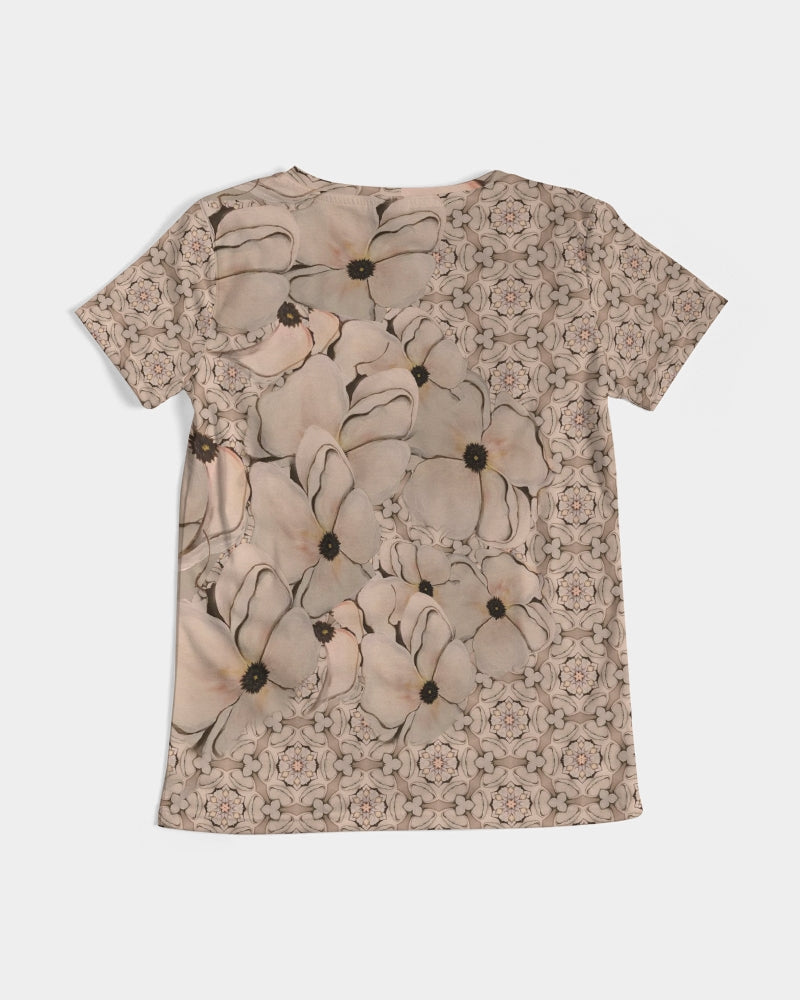 Blossoms Women's All-Over Print V-Neck Tee