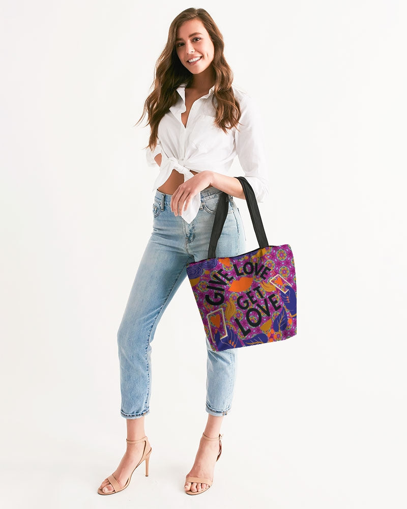 Give Love Canvas Zip Tote
