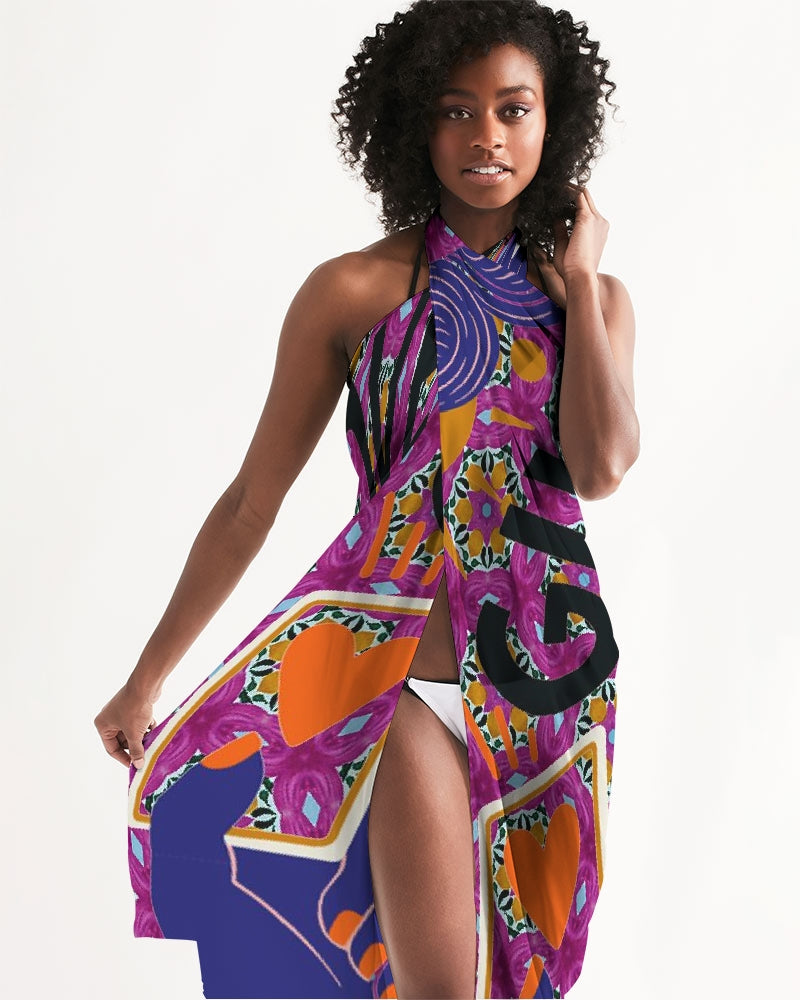 Give Love All-Over Print Swim Cover Up
