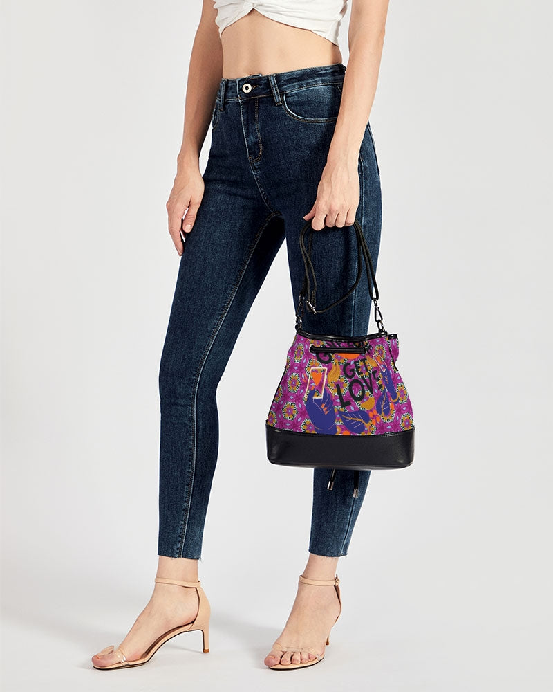 Give Love Mini Drawstring Bucket Bag