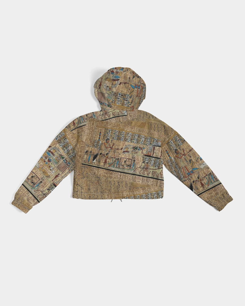 Walk like an Egyptian Women's All-Over Print Cropped Windbreaker