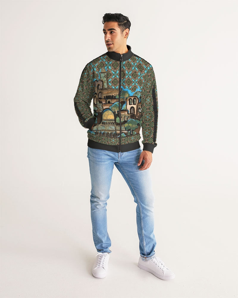 Prayers for Peace Men's All-Over Print Stripe Sleeve Track Jacket