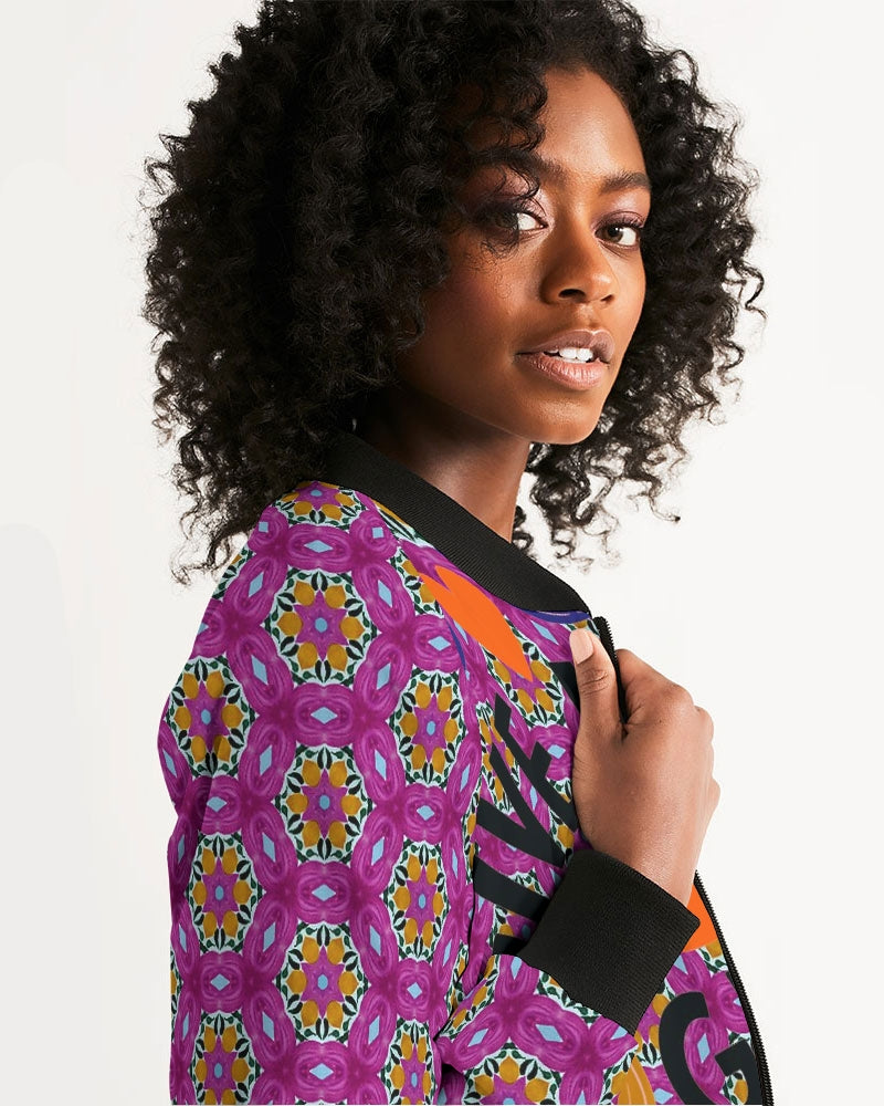 Give Love Women's All-Over Print Bomber Jacket