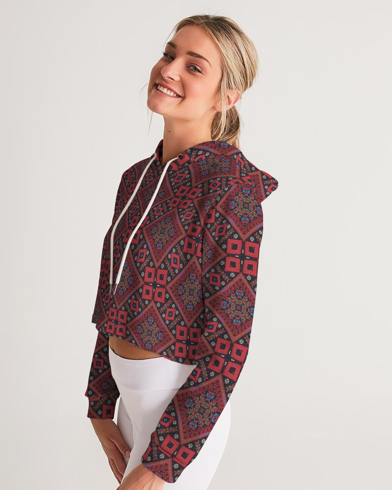 Palestinian @ Heart Women's All-Over Print Cropped Hoodie