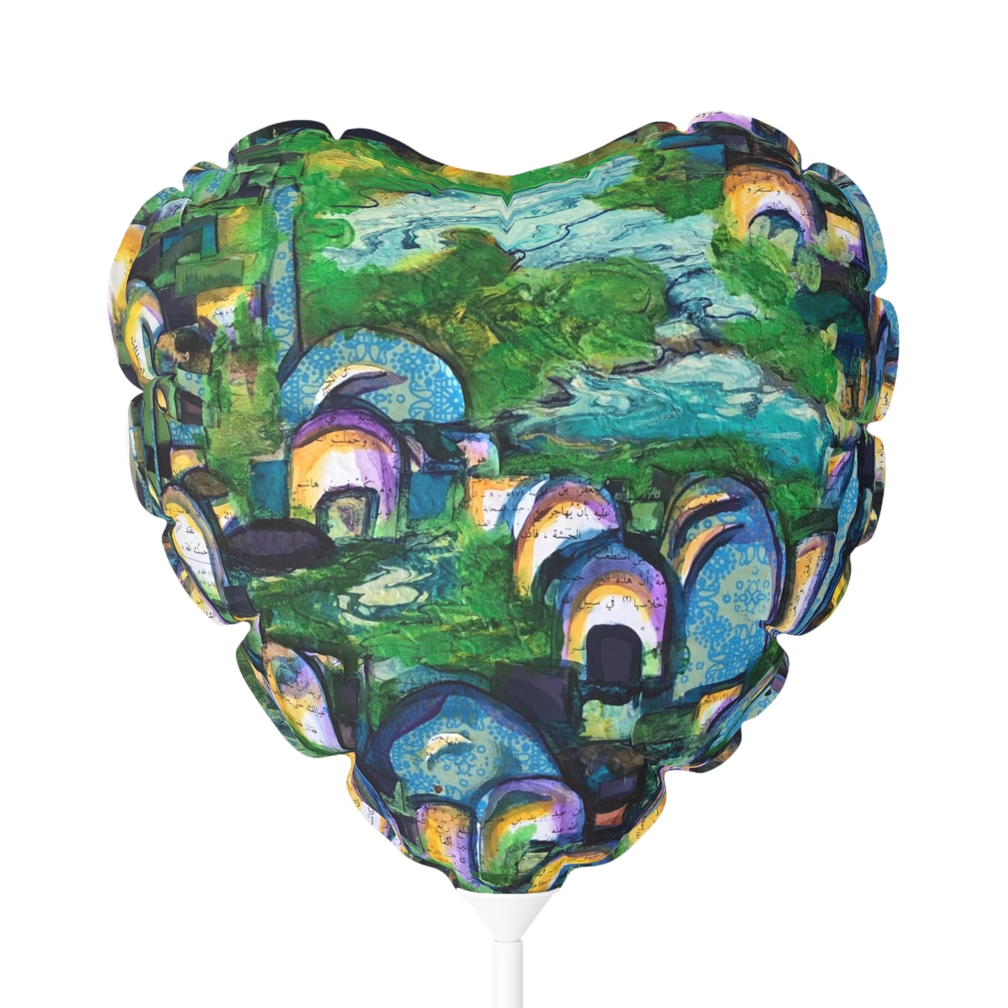 Green Village Balloon (Round and Heart-shaped), 11"