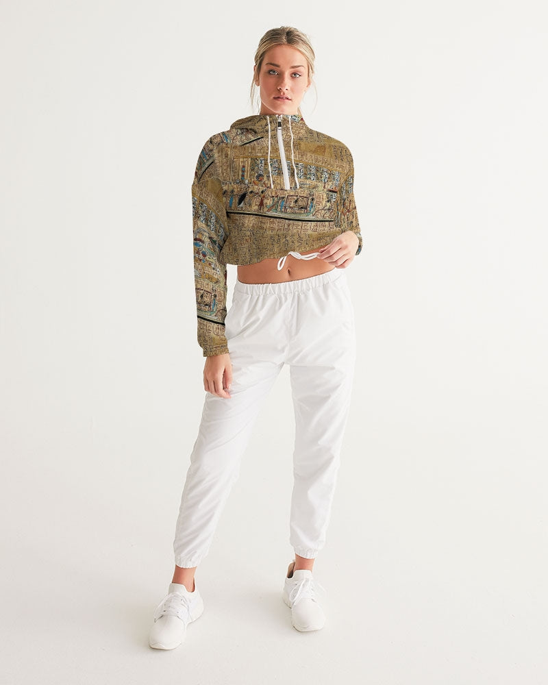 Walk like an Egyptian Women's All-Over Print Cropped Windbreaker