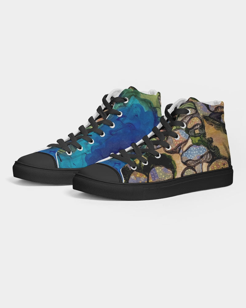 Mushrooms are Magic! Men's Hightop Canvas Shoe - Black