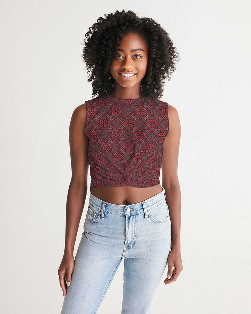 Palestinian @ Heart Women's All-Over Print Twist-Front Tank