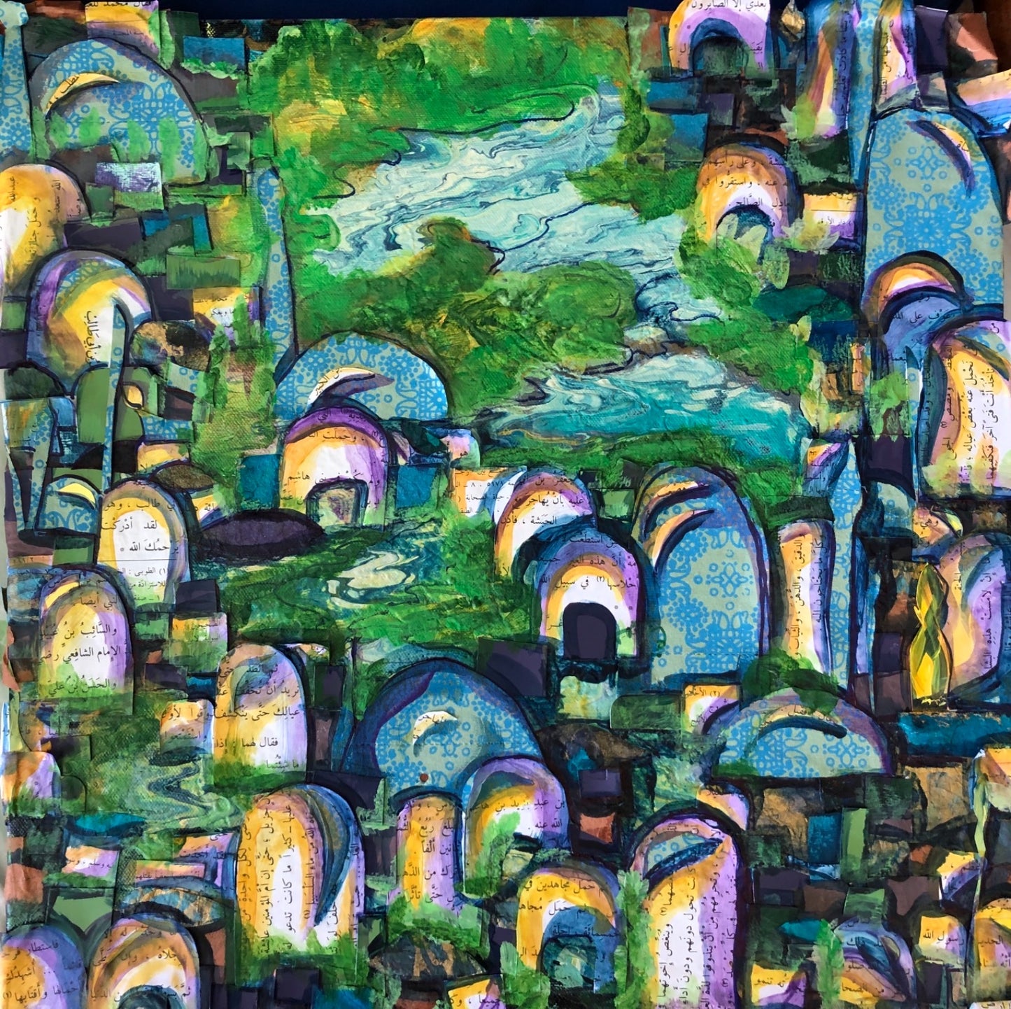 Green Village Wood Prints