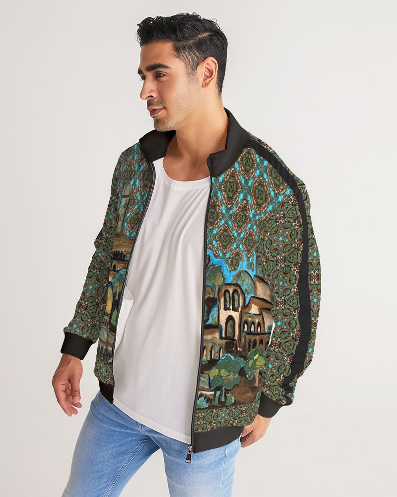 Prayers for Peace Men's All-Over Print Stripe Sleeve Track Jacket