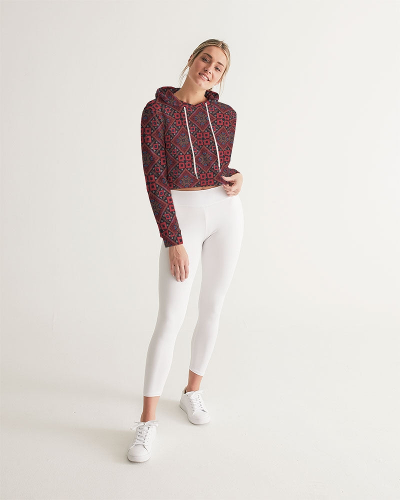 Palestinian @ Heart Women's All-Over Print Cropped Hoodie