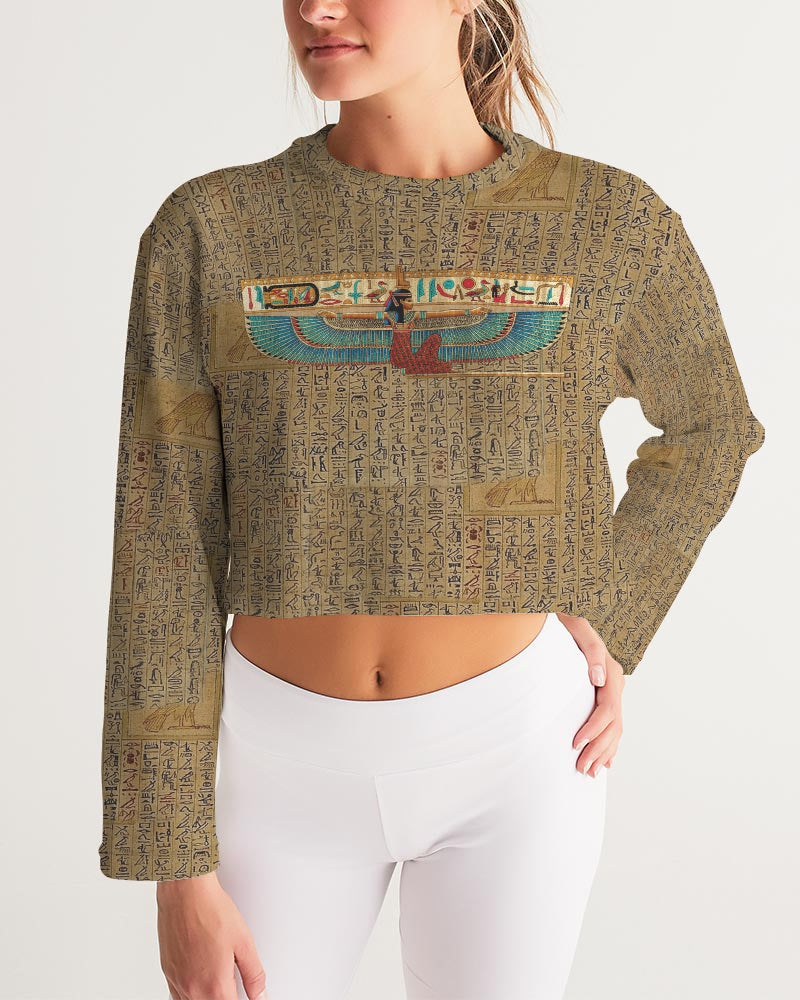 Walk like an Egyptian Women's All-Over Print Cropped Sweatshirt