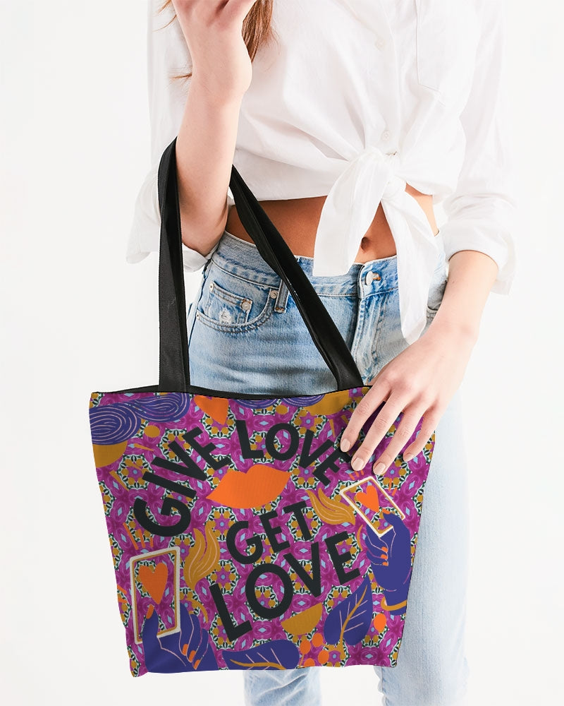Give Love Canvas Zip Tote