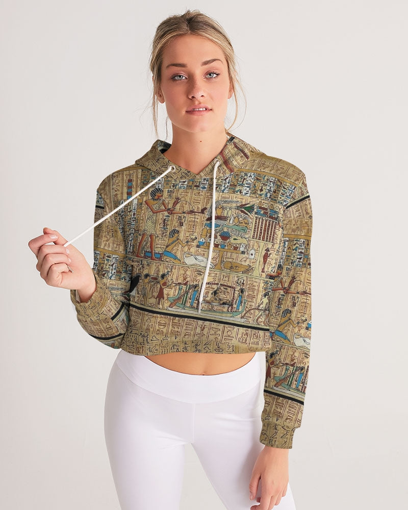 Walk like an Egyptian Women's All-Over Print Cropped Hoodie