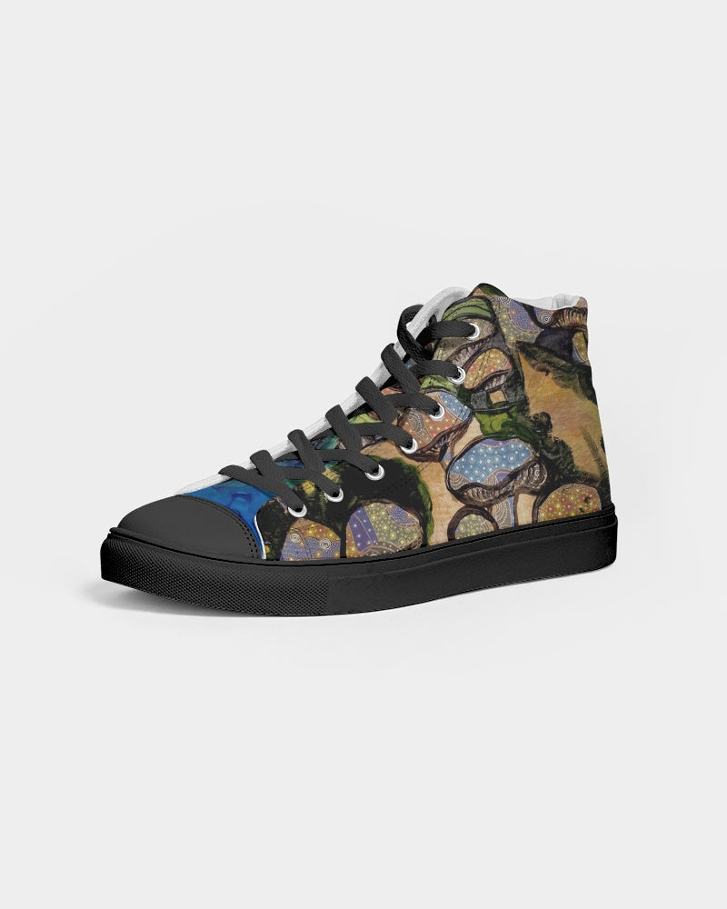 Mushrooms are Magic! Men's Hightop Canvas Shoe - Black