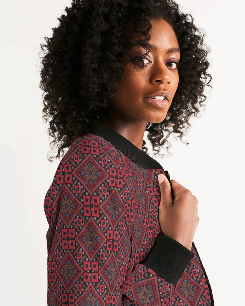Palestinian @ Heart Women's All-Over Print Bomber Jacket