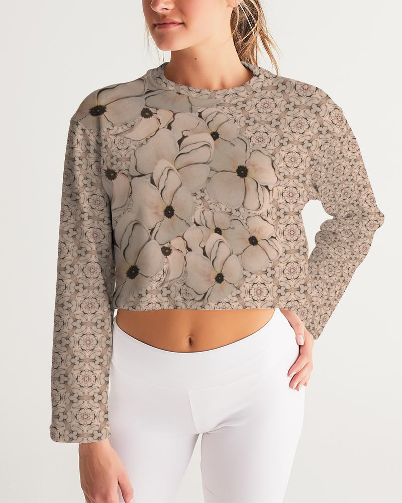 Blossoms Women's All-Over Print Cropped Sweatshirt