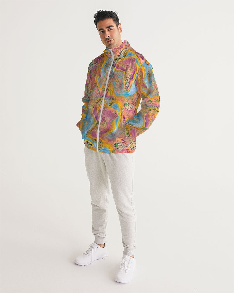 Around the world Men's All-Over Print Windbreaker