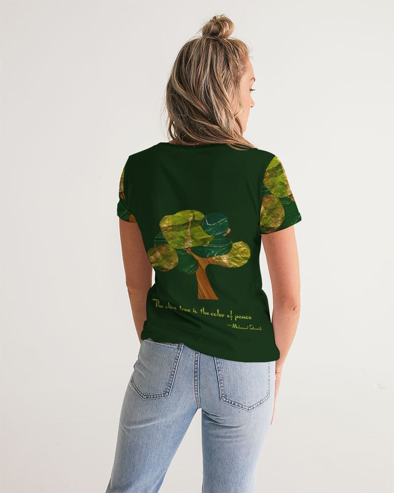 The Olive Tree is the Color of Peace T shirt Women's All-Over Print V-Neck Tee