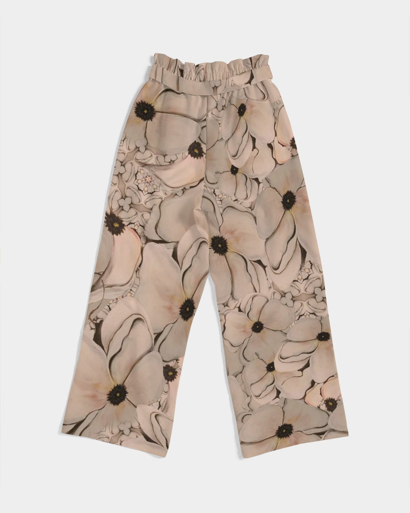 Blossoms Women's All-Over Print High-Rise Wide Leg Pants