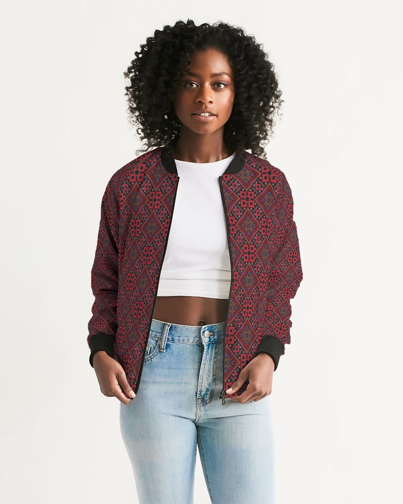 Palestinian @ Heart Women's All-Over Print Bomber Jacket