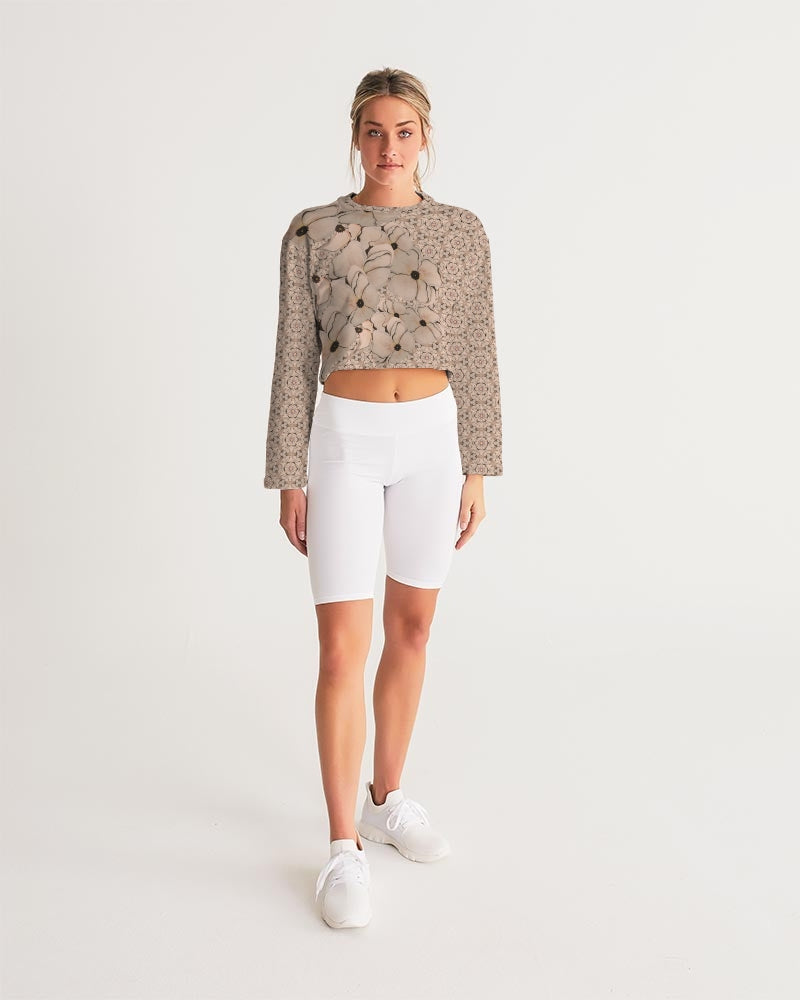 Blossoms Women's All-Over Print Cropped Sweatshirt