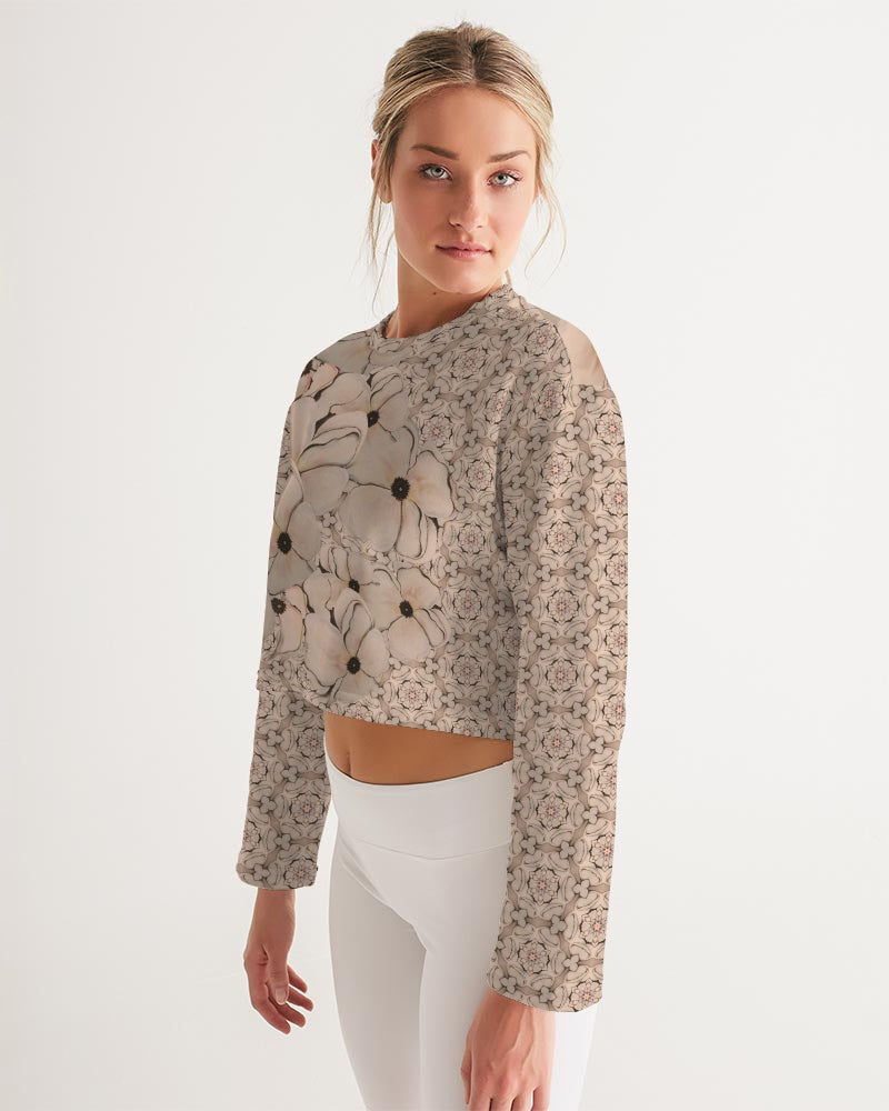 Blossoms Women's All-Over Print Cropped Sweatshirt