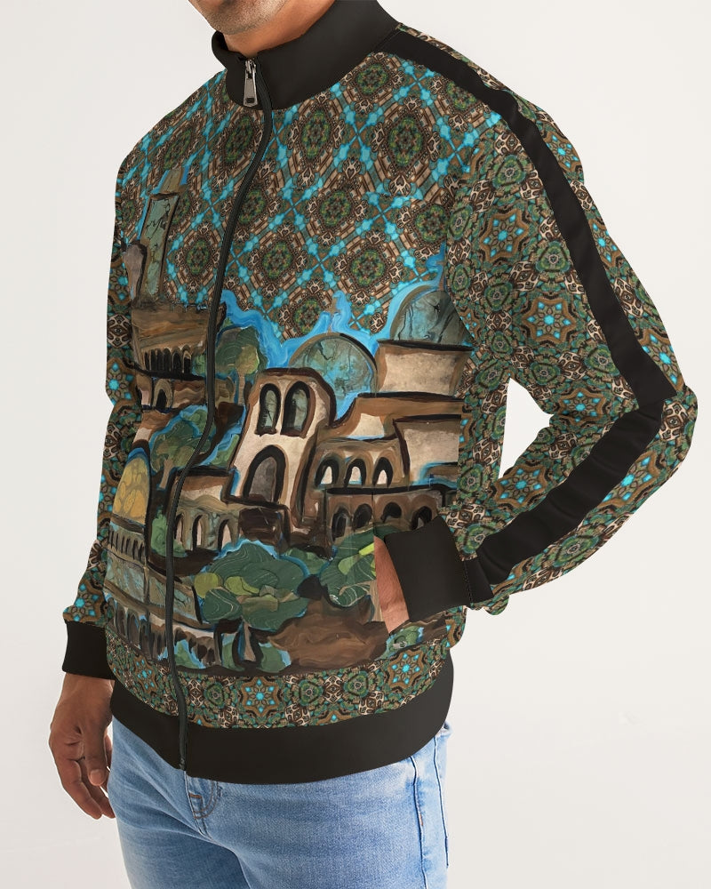 Prayers for Peace Men's All-Over Print Stripe Sleeve Track Jacket