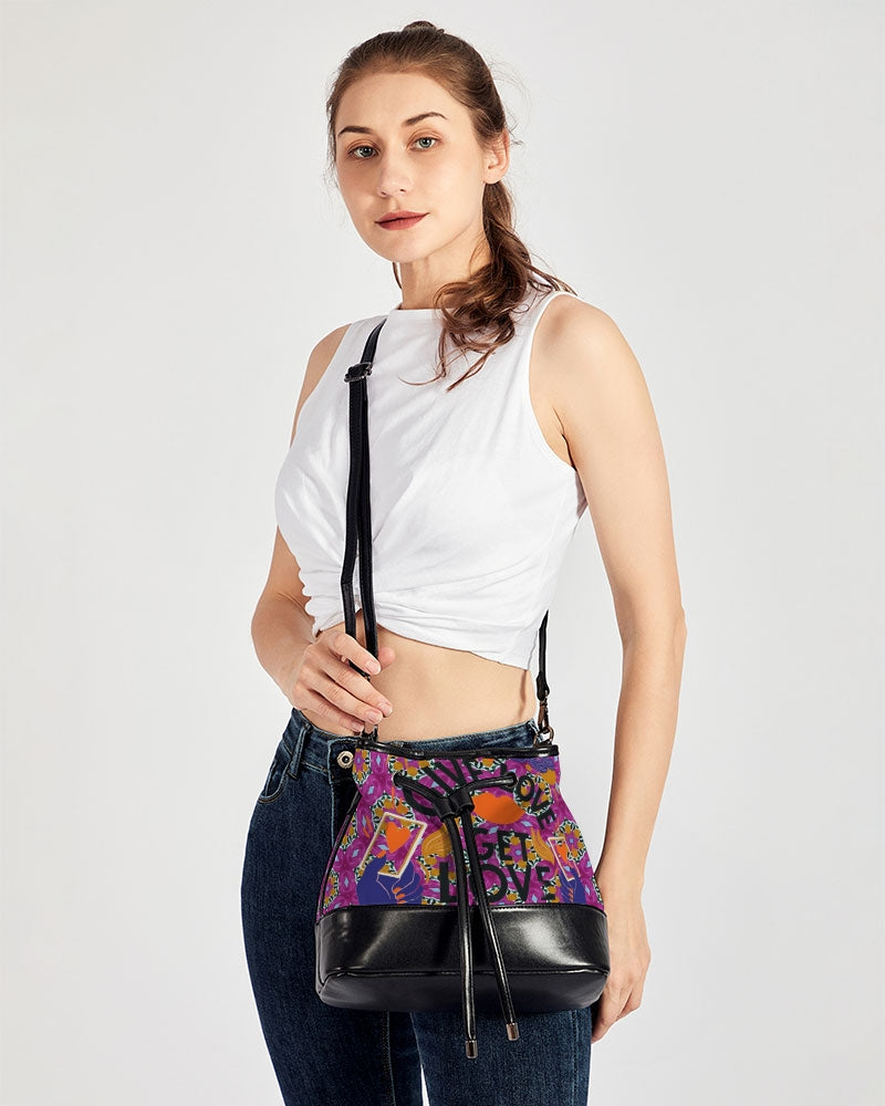 Give Love Mini Drawstring Bucket Bag