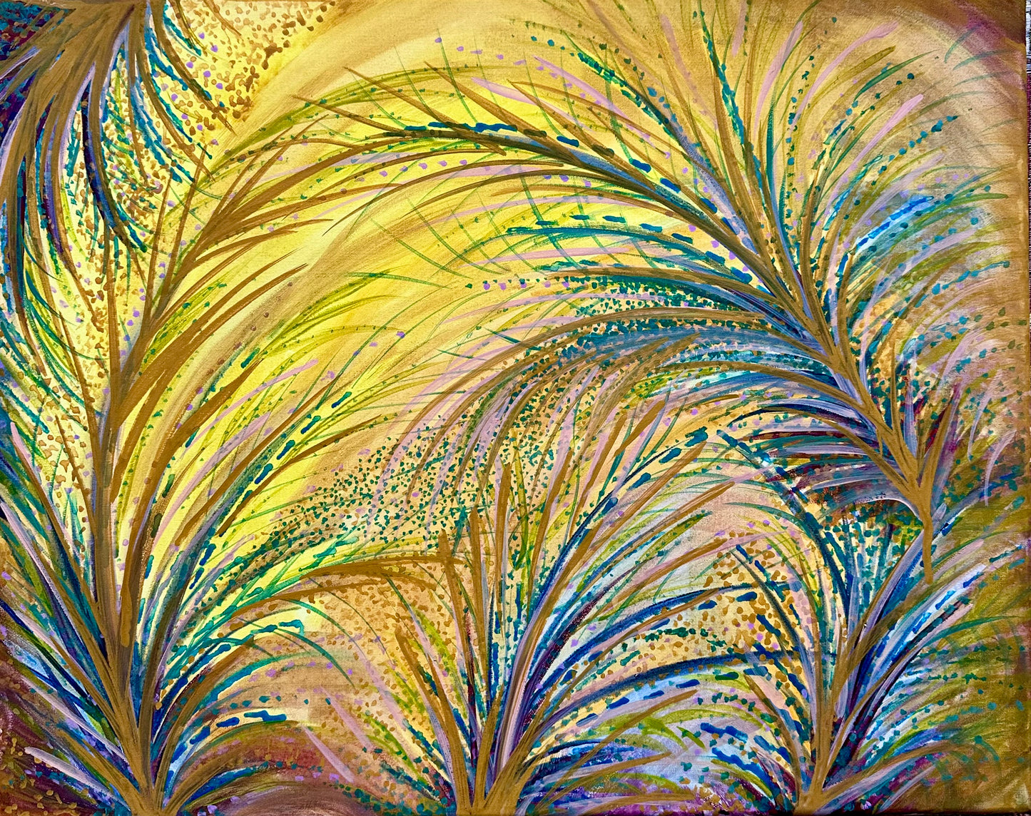 Yellow Wisps Abstract Painting