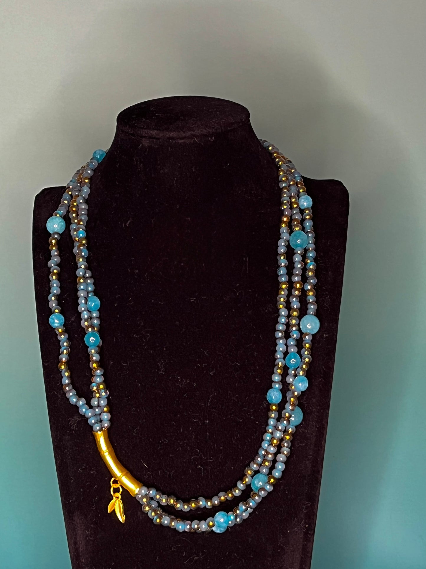 Blue Bamboo Necklace