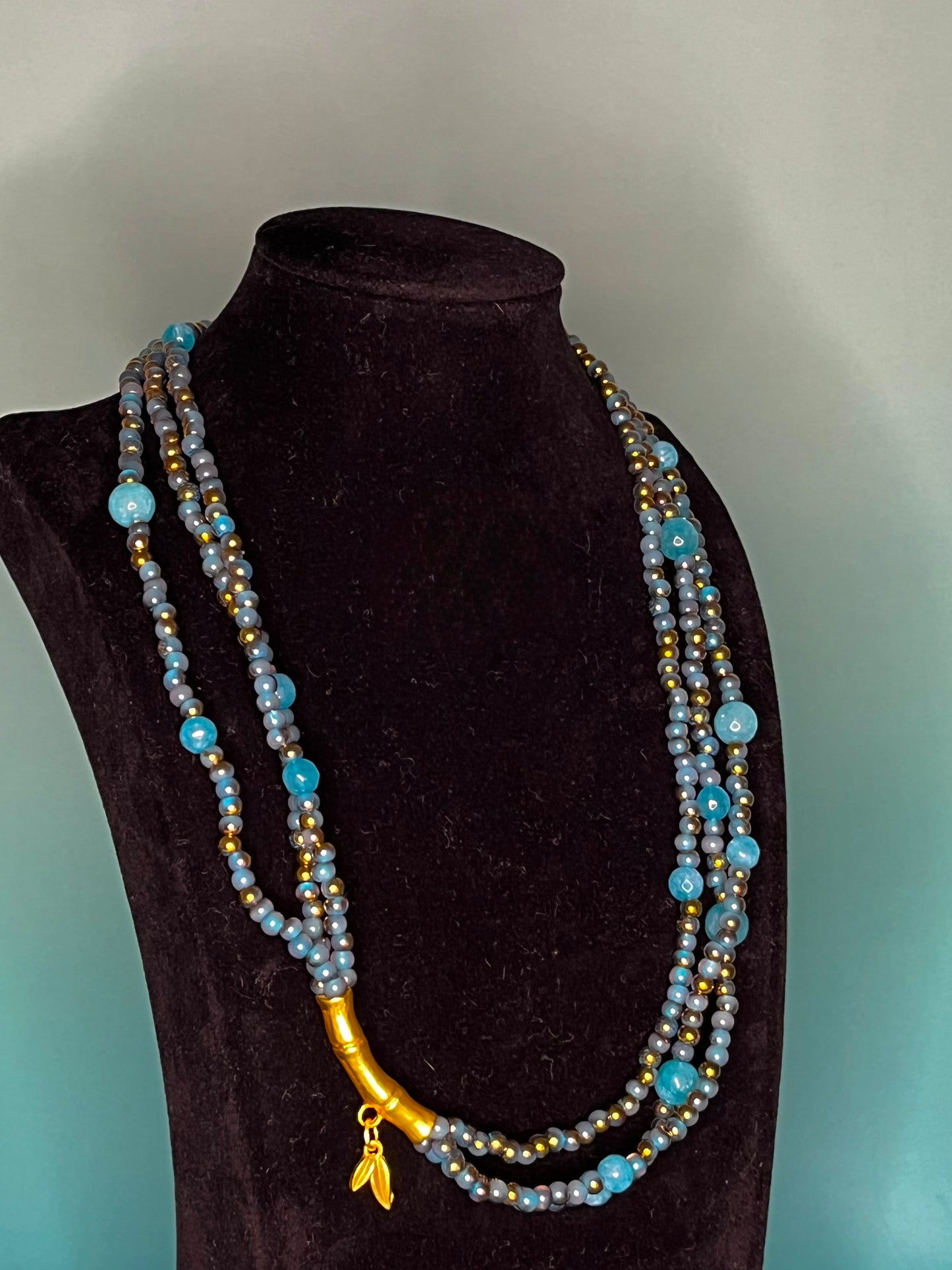 Blue Bamboo Necklace