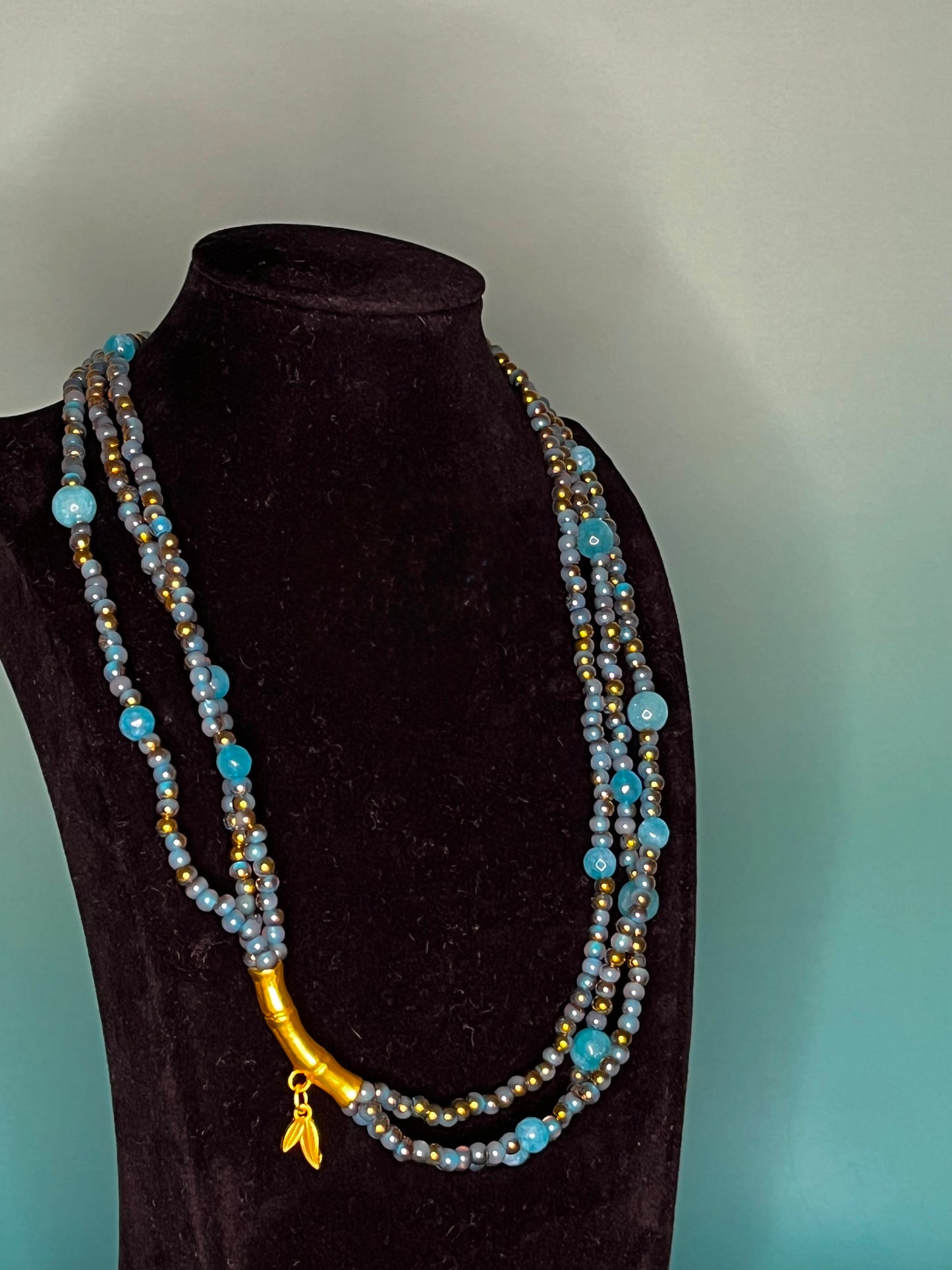 Blue Bamboo Necklace