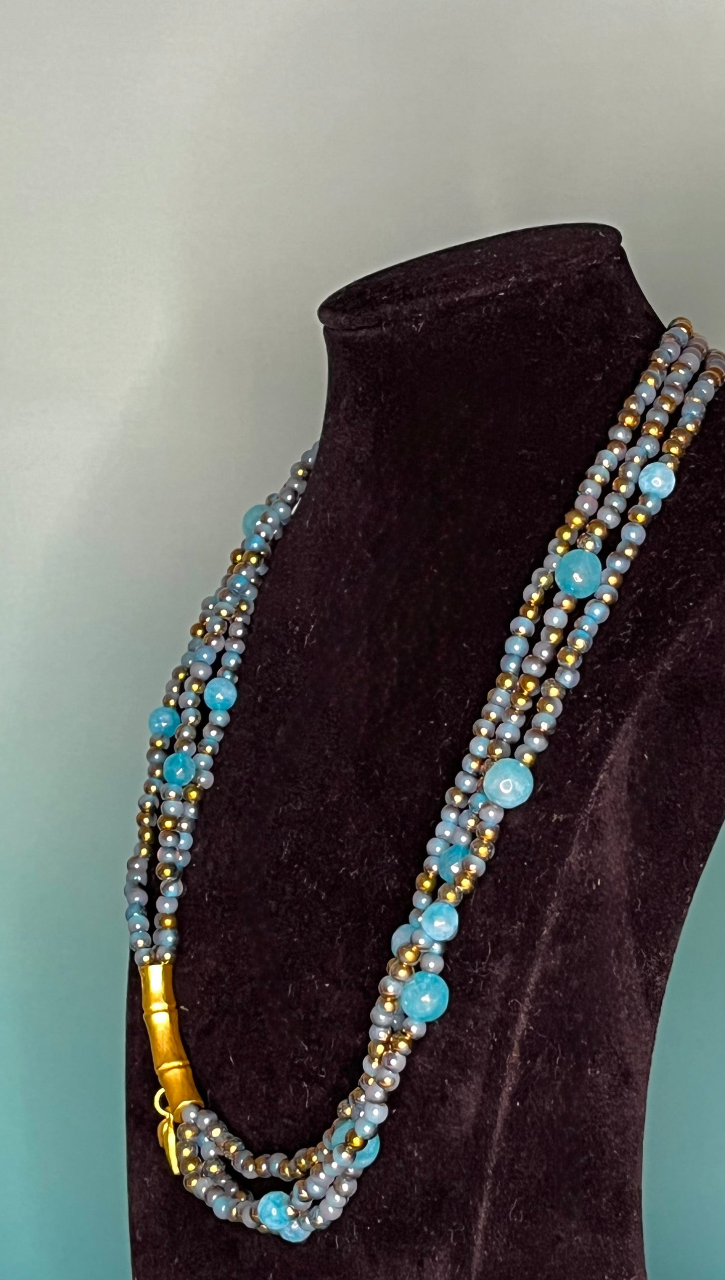 Blue Bamboo Necklace