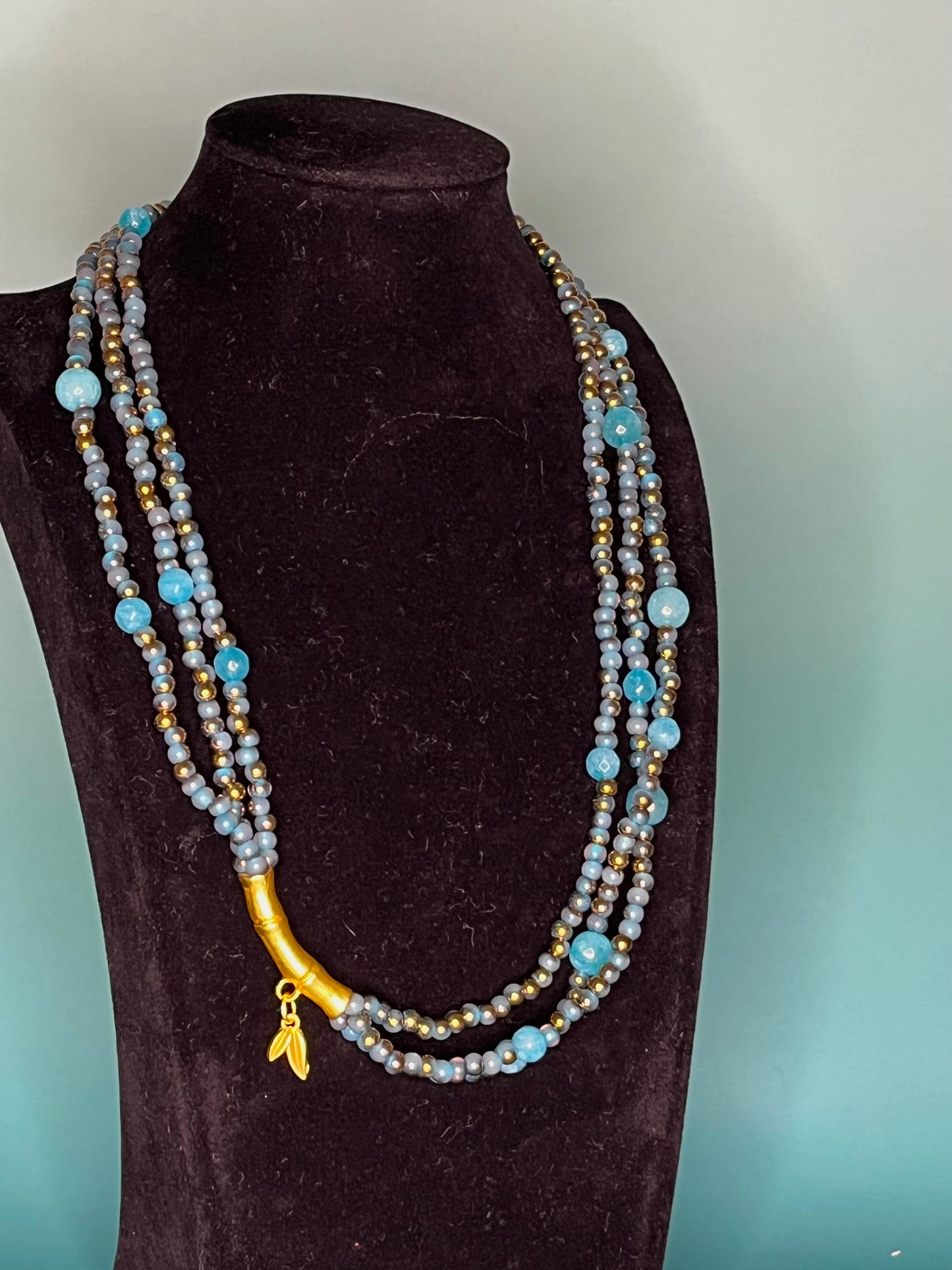 Blue Bamboo Necklace