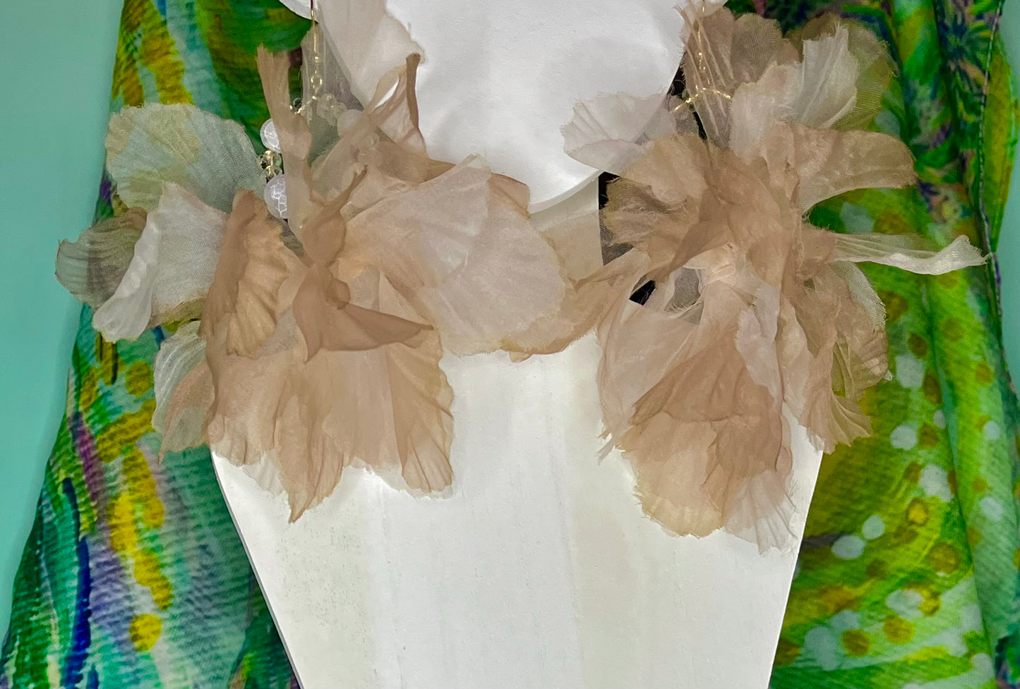 Organza flower earrings