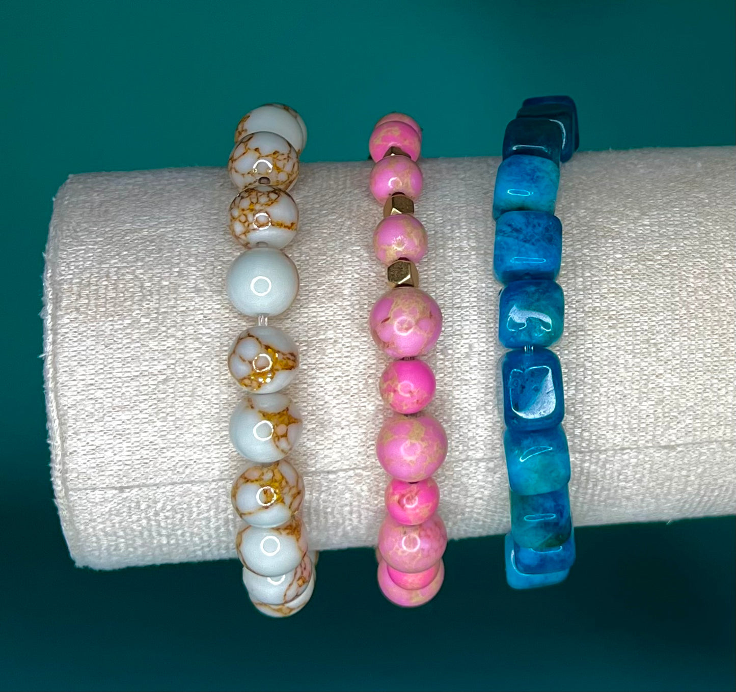 Gold Bamboo natural stone bracelets