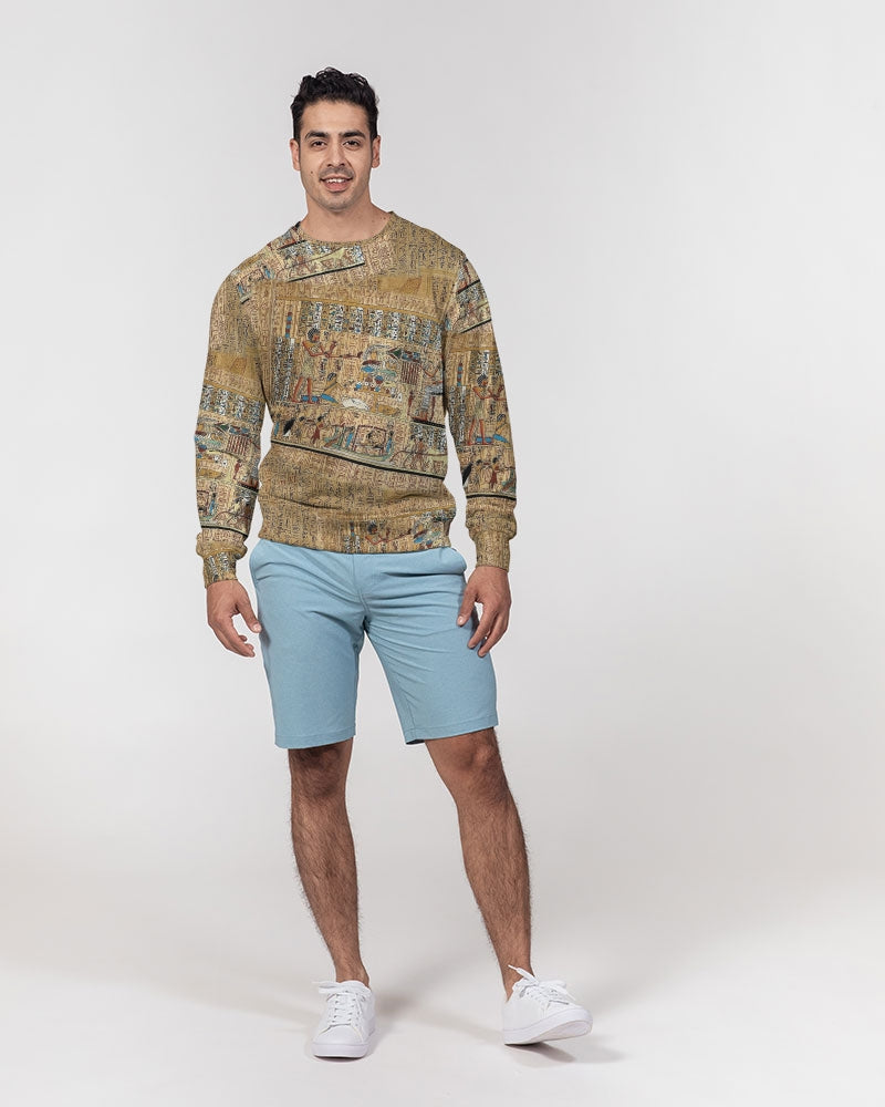 Walk like an Egyptian Men's All-Over Print Classic French Terry Crewneck Pullover